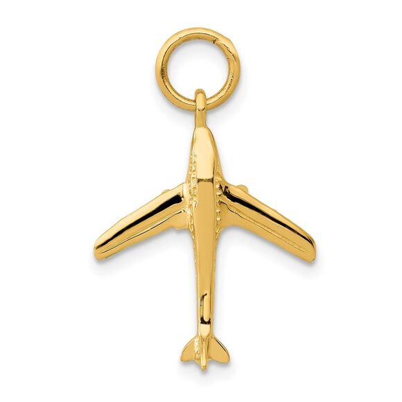 14k Yellow Gold 3D Jet Charm